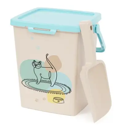 Купить alta Мур-Мяу контейнер с замком пластиковый для корма для кошек, белый